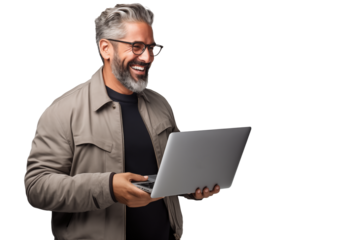 businessman working on laptop