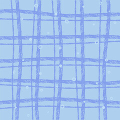 Vector hand drawn cute checkered pattern. Doodle Plaid geometrical simple texture of brush, crayon, dry chalk. Crossing lines. Abstract cute delicate pattern ideal for fabric, textile, wallpaper