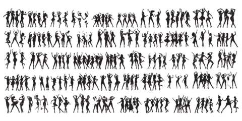 Fotobehang zumba silhouettes icon set, and women dancing vector  © Rajob