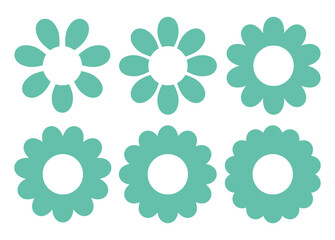 Cartoon Daisy Camomile logo designs,Growing concept. Flat spring floral elements. Blossom flowers with white petals. Doodle daisy vector set
