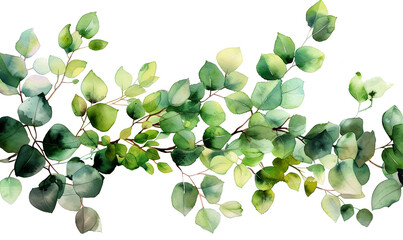 Spring, eucalyptus watercolor frame
