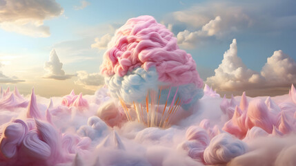 Whimsical cotton candy clouds