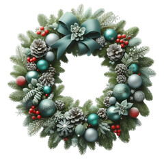 Fototapeta na wymiar christmas wreath Isolated on White\Transparent Background