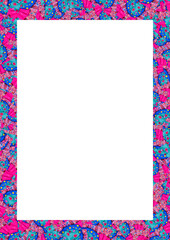 White frame with colorful motif edges