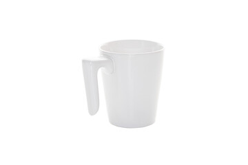 White cup isolated on white background with clipping path.