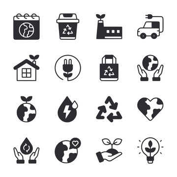 set of icons Mother Earth Day