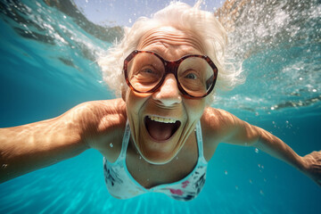 Fototapeta premium Generative AI picture aquatic excitement concept summer delight vibrant colorful sunny day aqua park family time