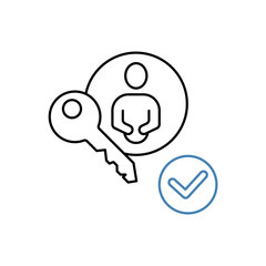 authentication concept line icon. Simple element illustration. authentication concept outline symbol design.