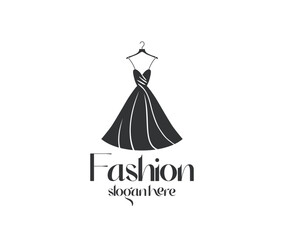 Abstract modern woman fashion dress logo template