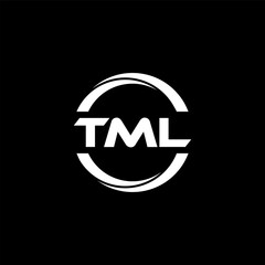TML letter logo design with black background in illustrator, cube logo, vector logo, modern alphabet font overlap style. calligraphy designs for logo, Poster, Invitation, etc.