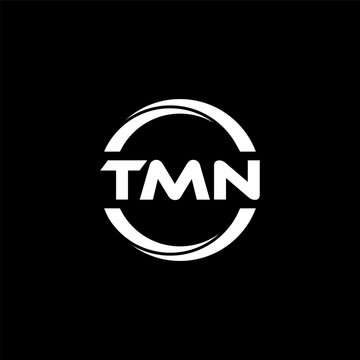TMN letter logo design with black background in illustrator, cube logo, vector logo, modern alphabet font overlap style. calligraphy designs for logo, Poster, Invitation, etc.