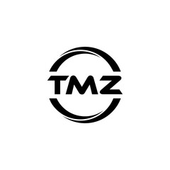 TMZ letter logo design with white background in illustrator, cube logo, vector logo, modern alphabet font overlap style. calligraphy designs for logo, Poster, Invitation, etc.