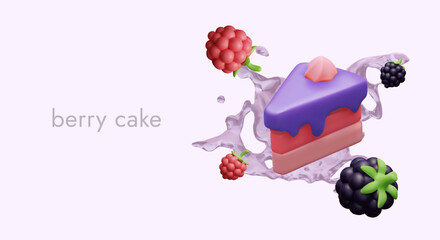 Berry cake background. Sweet pastries soaked in berry syrup