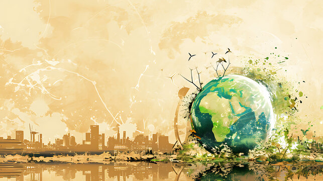 Illustration planète terre écologie