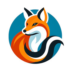 flat logo of Vector Fox design, fox illustration