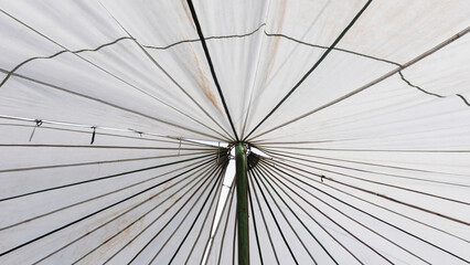 Centre portion of the roof of a temporary carnival tent