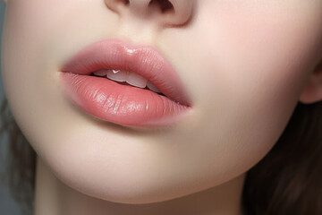 Fototapeta premium Beautiful female lips close-up. Beauty, cosmetics and make-up concept