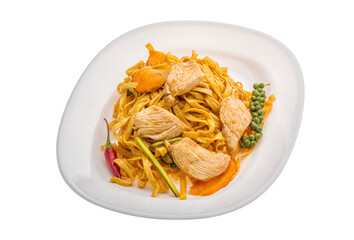 Fried noodles with chicken