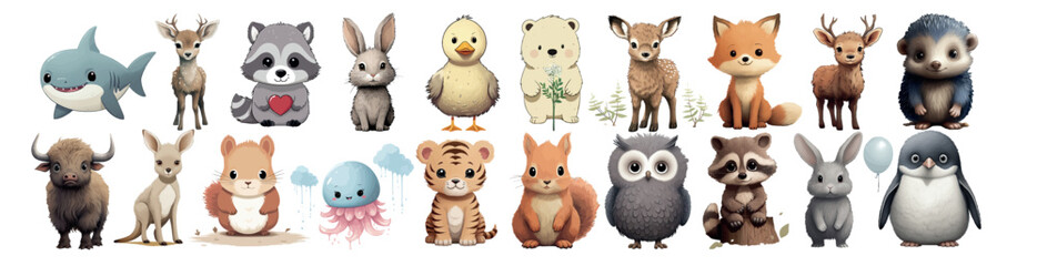 Adorable Cartoon Animals: A Collection of Joyful and Colorful Characters from the Animal