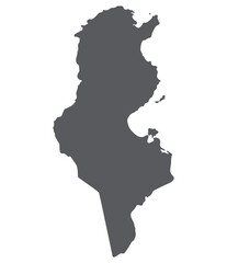 Tunisia map. Map of Tunisia in grey color
