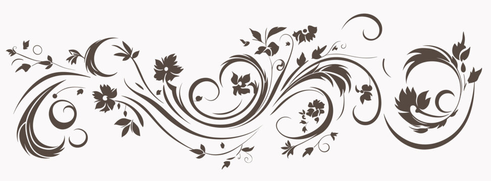 Abstract decorative elements like swirls and curls  representing intricate wedding designs. simple Vector Illustration art simple minimalist illustration creative