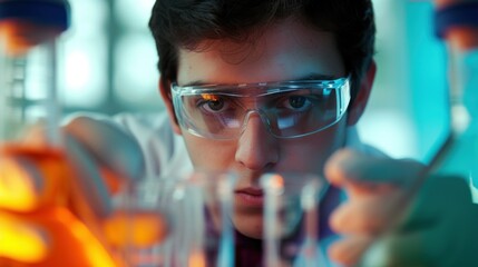 Medical Science Laboratory: Handsome Latin Scientist Analysing Samples and Uses Microscope, Looking at Camera and Smiling Charmingly. Young Biotechnology Specialist
