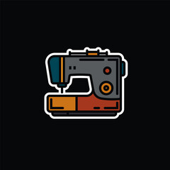 Original vector illustration. Contour icon of an electric sewing machine. A design element.