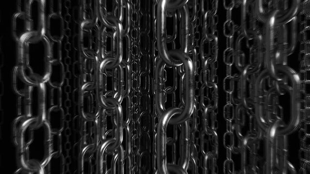 Dark Black & White Metalic Chains Background