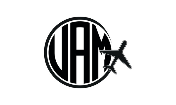 UAM three initial letter circle tour & travel agency logo design vector template. hajj Umrah agency, abstract, wordmark, business, monogram, minimalist, brand, company, flat, tourism agency, tourist