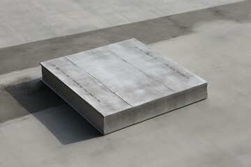 Textured hardcover book on concrete stair. Generative AI