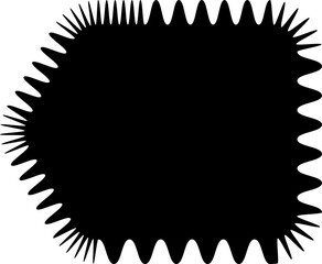 Zig zag edge square and circle shapes. Elements decoration