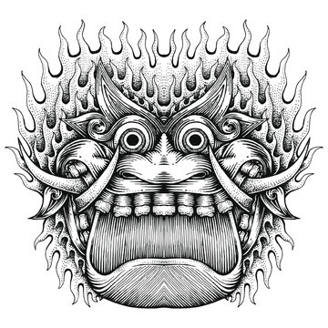 Hand Drawn Illustration of Rakshasa