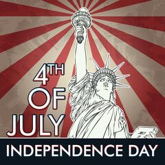 4th of July Indepedence Day, Isolated Vector