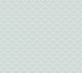 Fototapeta premium Japanese wave seamless vector pattern. Block print fabric wallpaper. Asian wave textile print
