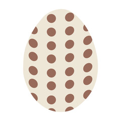 Easter egg, Elegant Dotted pastel color Holiday Element. Great for Stickers, Icons, Decorative templates, Greeting cards and Postcards design. Vector Flat or Cartoon Element isolated on White