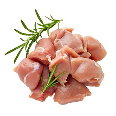 Raw chicken meat isolated on transparent or white background, png