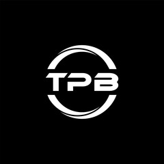 TPB letter logo design with black background in illustrator, cube logo, vector logo, modern alphabet font overlap style. calligraphy designs for logo, Poster, Invitation, etc.
