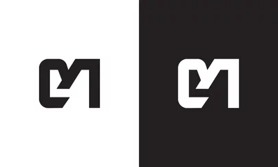 Fotobehang CM logo, monogram unique logo, black and white logo, premium elegant logo, letter CM Vector minimalist © fsyah_design