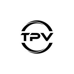 TPV letter logo design with white background in illustrator, cube logo, vector logo, modern alphabet font overlap style. calligraphy designs for logo, Poster, Invitation, etc.