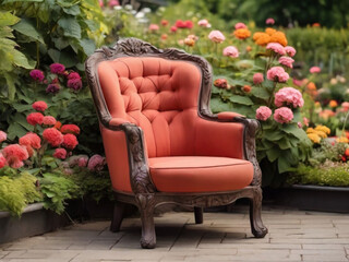 Fototapeta premium armchair in the garden