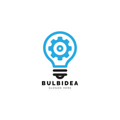 Light Bulb With Gear Symbolizing Innovation and Ideas on a White Background