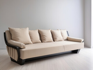 Luxury white sofa isomated gray background