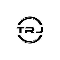 TRJ letter logo design with white background in illustrator, cube logo, vector logo, modern alphabet font overlap style. calligraphy designs for logo, Poster, Invitation, etc.