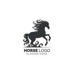 Elegant Horse Logo Design in Monochrome for a Modern Brand Identity