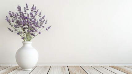White vase lavender flowers