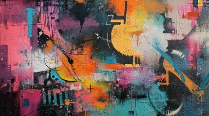Colorful graffiti on the wall. Abstract background for creative design