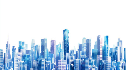 Abstract city building skyline metropolitan area in contemporary color style and futuristic effects. Real estate and property development. Innovative architecture and engineering concept.