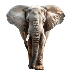 Majestic Adult African Elephant Standing Isolated Against a Transparent Background