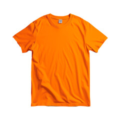 Bright Orange T-Shirt on Transparent Background Displaying Fashion Apparel