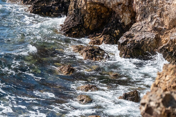 waves on the rocks